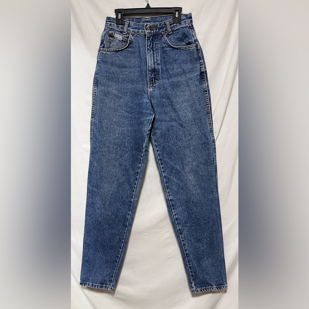 Vintage 80’s SUNSET BLUES High Waist No Stretch Mom Jeans Straight Leg Denim - Picture 2 of 11